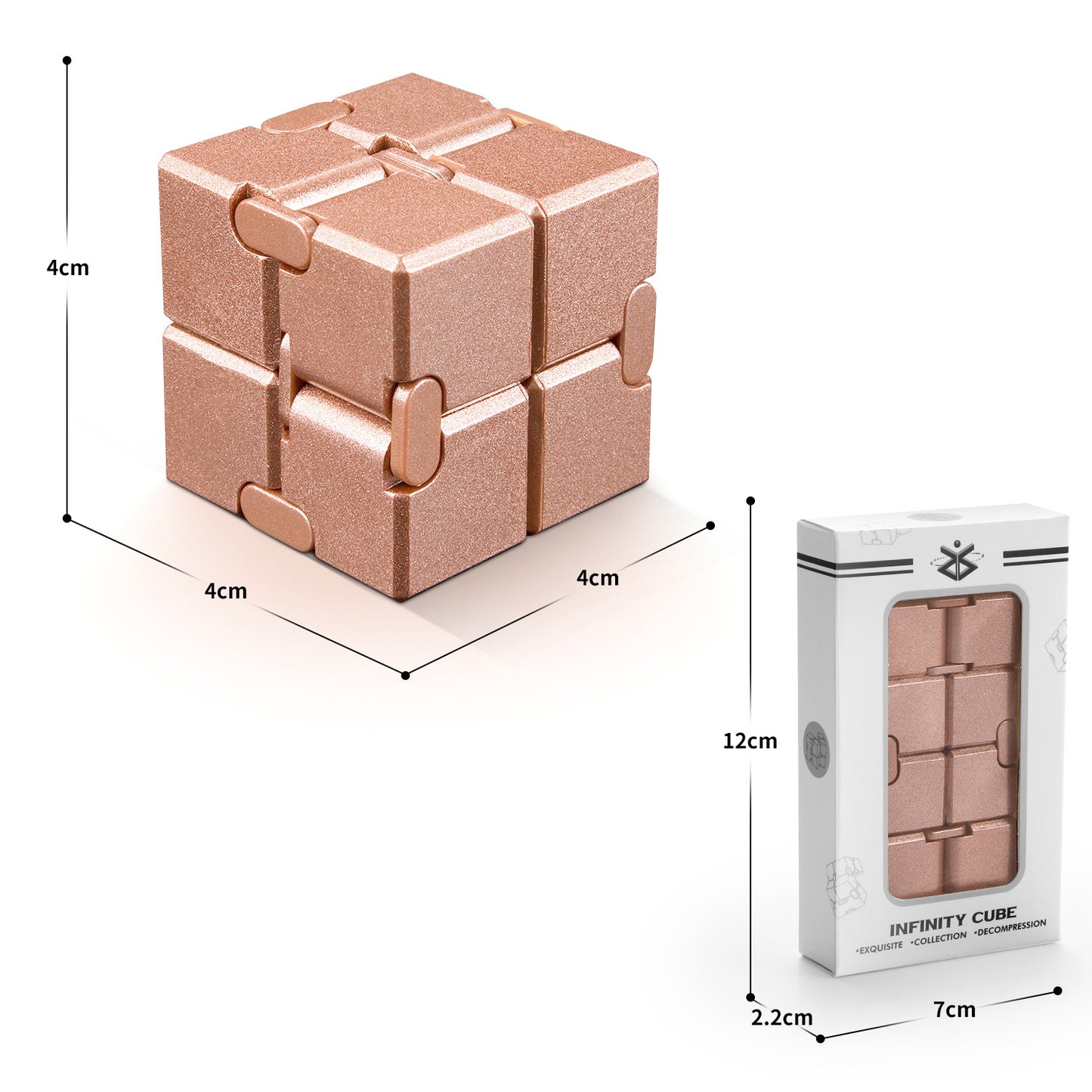 🎁Cubo de Rubik infinito, un versátil juguete antiestrés para adultos, fabricado en aleación de metal.