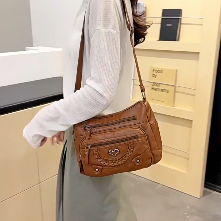 💐50% taniej! 🎁Damska torebka crossbody z miękkiej skóry ekologicznej – liczne kieszenie dla idealnej organizacji 👜🔑