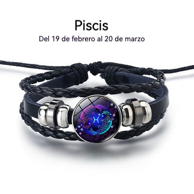 💎🌙🔥Αγοράστε 4 και πάρτε 4 δωρεάν🔥Βραχιόλι με φωτεινό ζώδιο|Δερμάτινο πλεκτό προστατευτικό βραχιόλι|Προσέλκυει τύχη και ευημερία