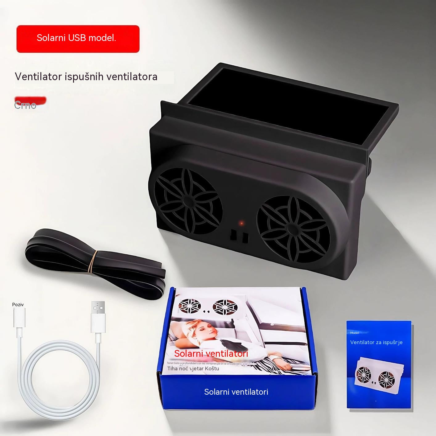 50 % POPUSTA🌀Ventilator za avto na sončno energijo