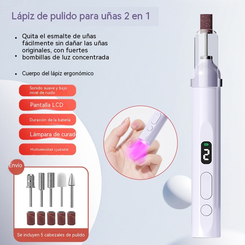 đ
2 az 1-ben elektromos körömreszelĆ LED lĂĄmpĂĄval (szĂĄrĂtĂł lĂĄmpa + 5 polĂrozĂłfej)