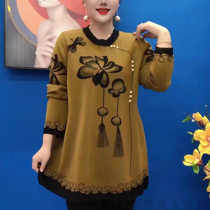 【30% OFF】❤️🔥【M-5XL】🍁🍂2026 új őszi téli divat nyomott kötött felsők