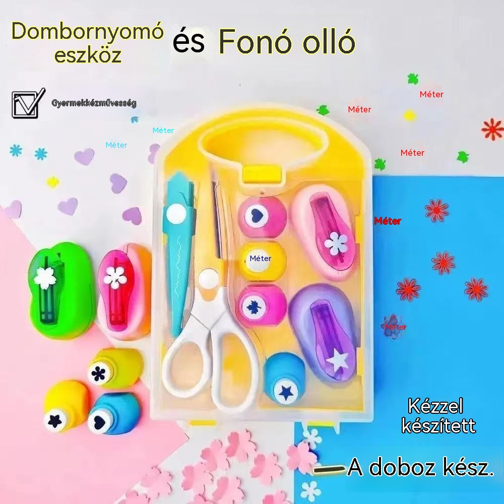 💖Ajándék a gyermeknek🎁Kreatív gyerekek DIY lyukasztó kézműves készlet🎉A gyermekek kreativitásának fejlesztése
