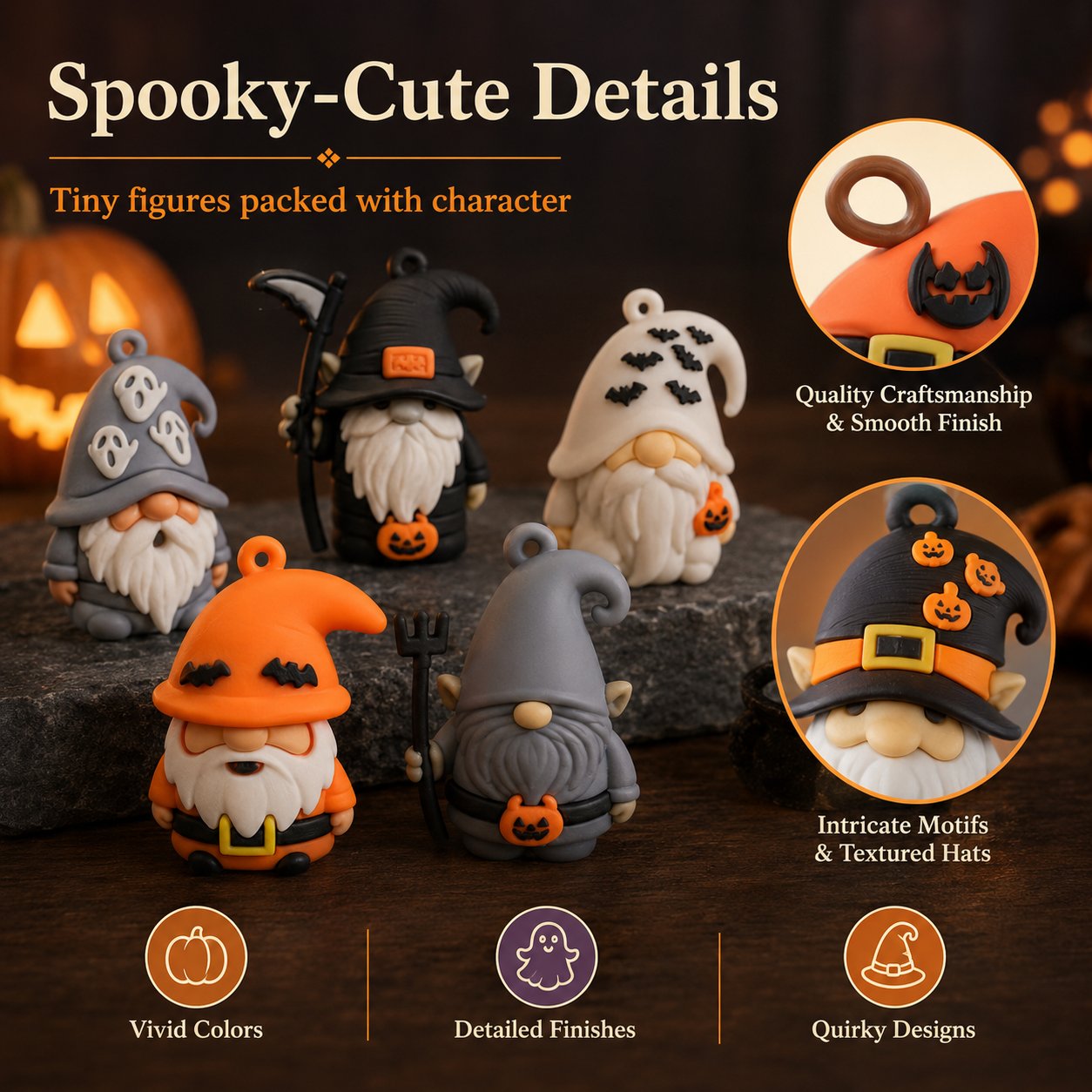 🎃 Utolsó nap 50% KEDVEZMÉNY - 24 napos Halloween gnóm meglepetésfigurák adventi naptár dobozban