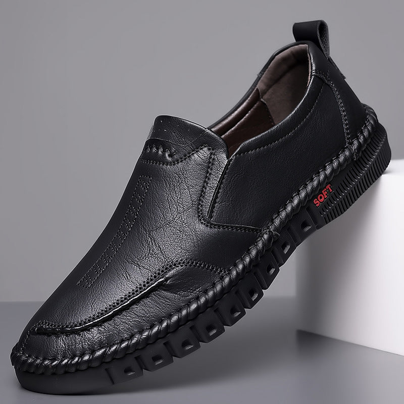 👞【Velikosti 39-44】Nové pánské kožené boty pro volný čas, měkká podrážka, protiskluzové a prodyšné
