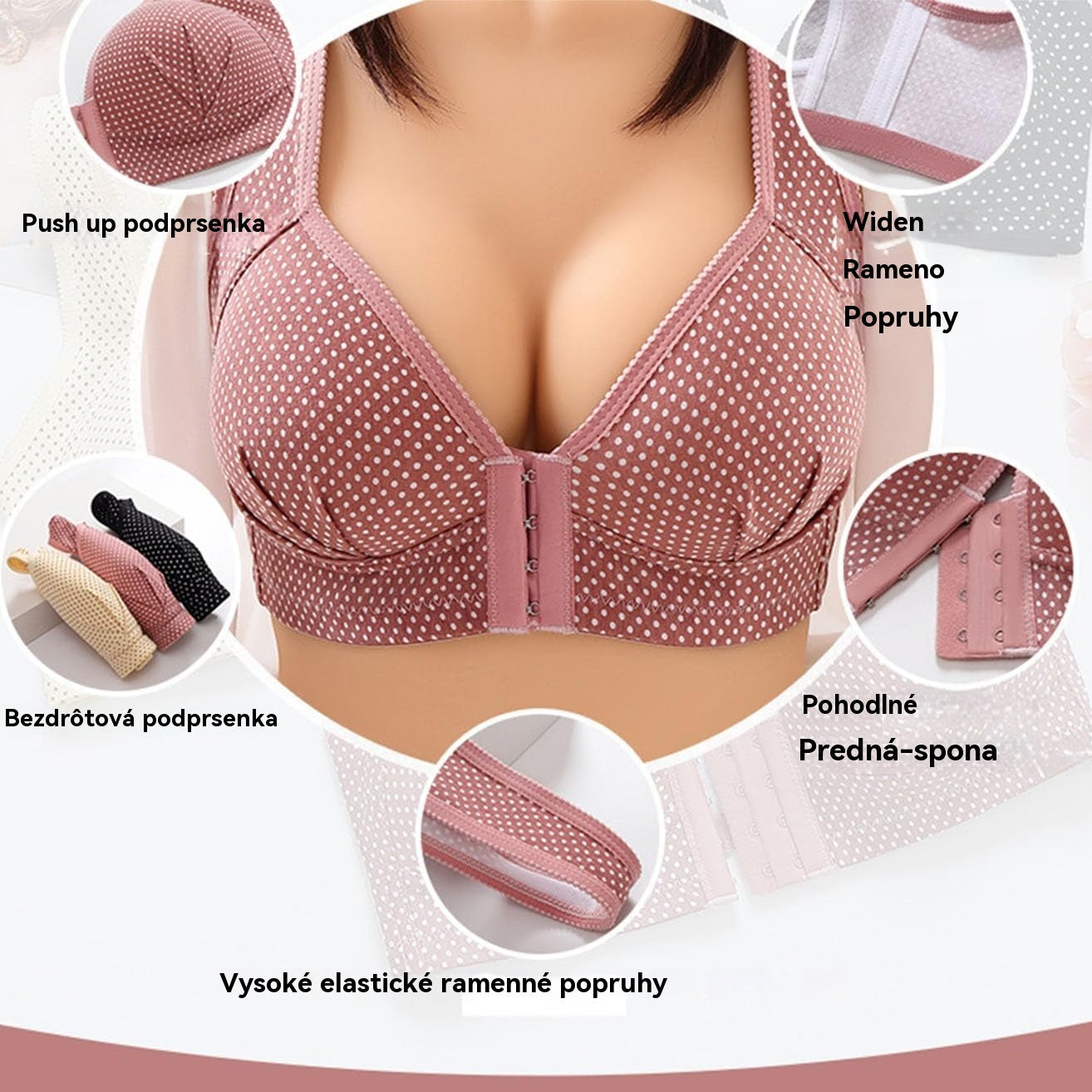 💥【Časovo obmedzená špeciálna ponuka -3 ks】【49-120KG】Vysoko kvalitná, módna a sexy push-up podprsenka
