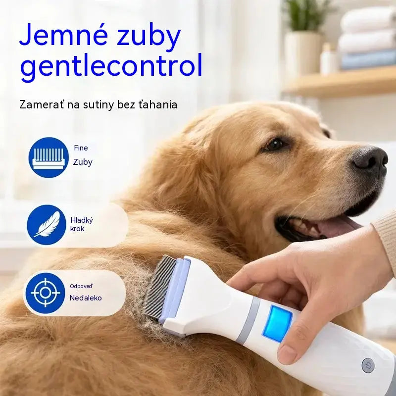 Elektrický hrebeň na blchy a vši pre domáce zvieratá | Bez chemikálií, okamžité odstránenie parazitov, bezpečná starostlivosť o citlivú srsť 🐶🐱