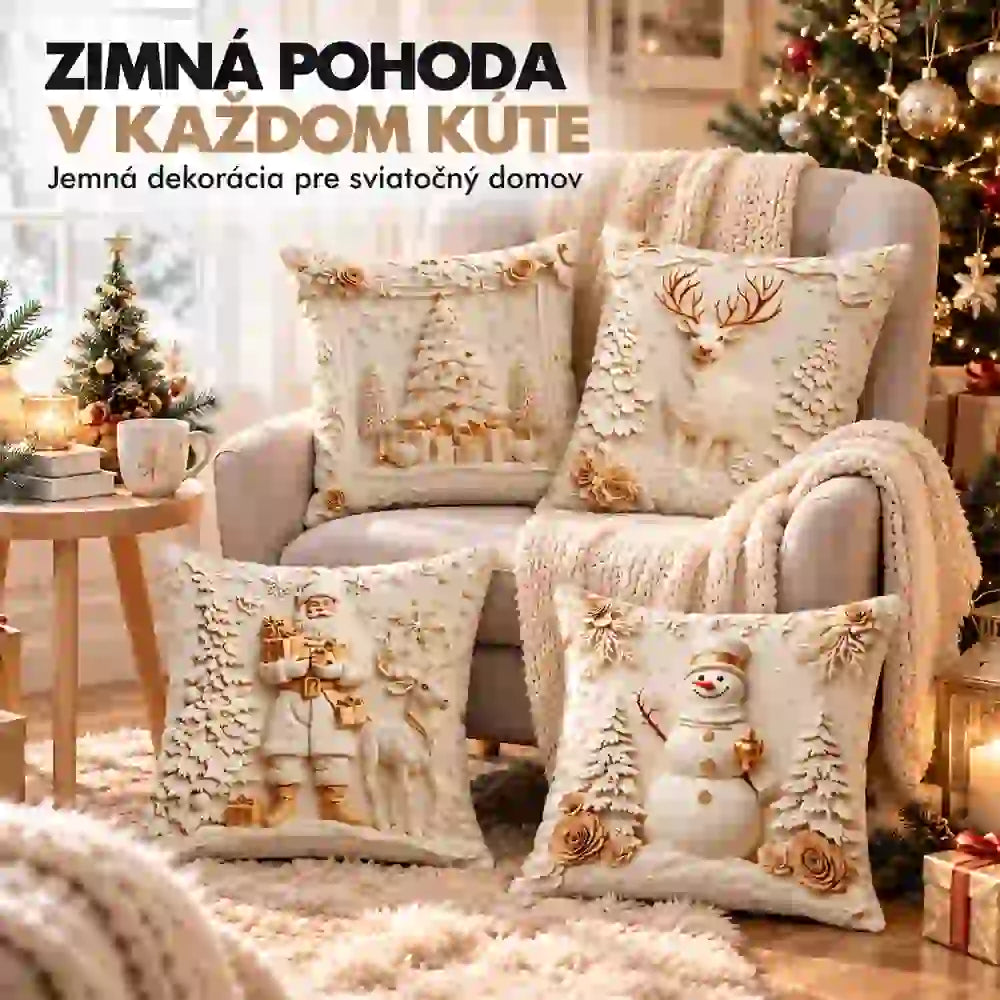 【4-dielna sada】23 eur🎅Vianočný výpredaj 49% ZĽAVA🎄Obliečka na vankúš s vianočnou tematikou