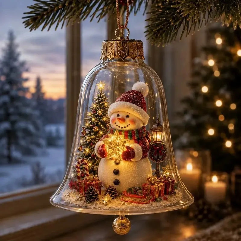 ✨🎄 Megvilágított karácsonyi díszek – Ragyogó mini karácsonyi jelenet
