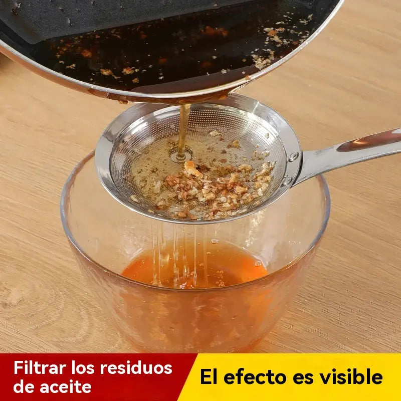 🍲 【3 db-os csomag】304 rozsdamentes acél olajszűrő kanalak