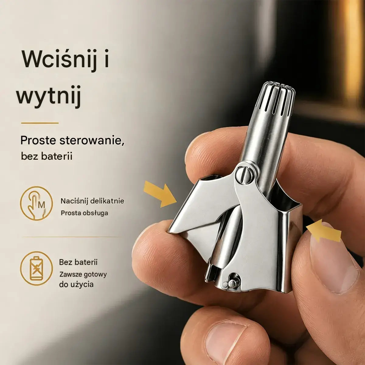 【2 sztuki 99 zł】Mechaniczna ręczna maszynka do przycinania włosów w nosie w stylu retro