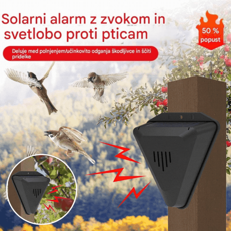 🔥📣Orchard Fish Pond Rice Paddy Sončna energija Zvočna in svetlobna naprava za alarm za ptice