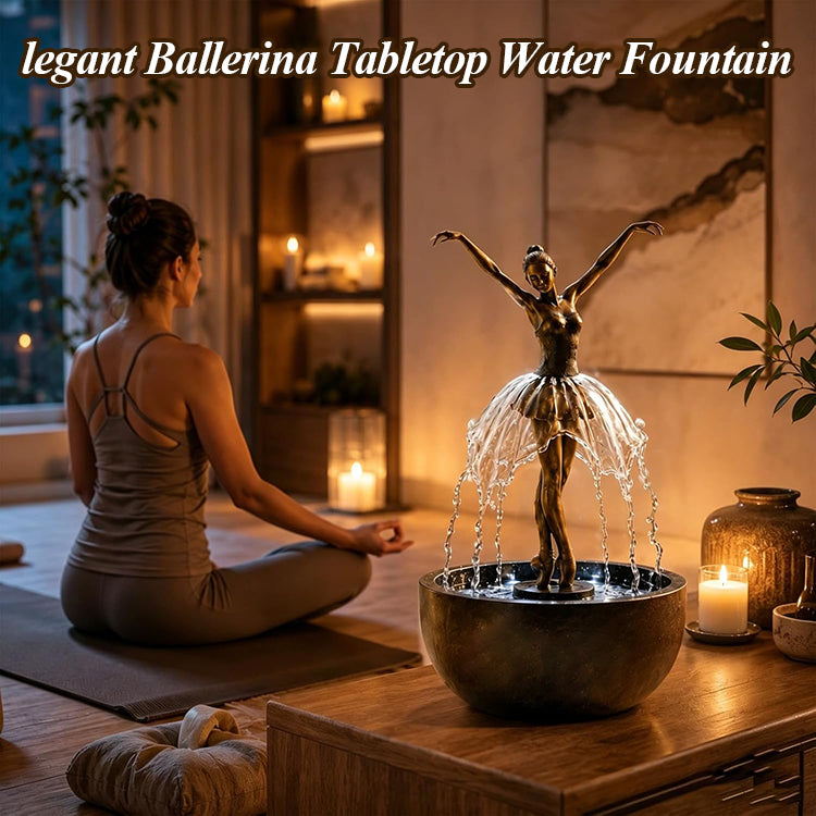⛲💃 Asztali szökőkút balerina figura