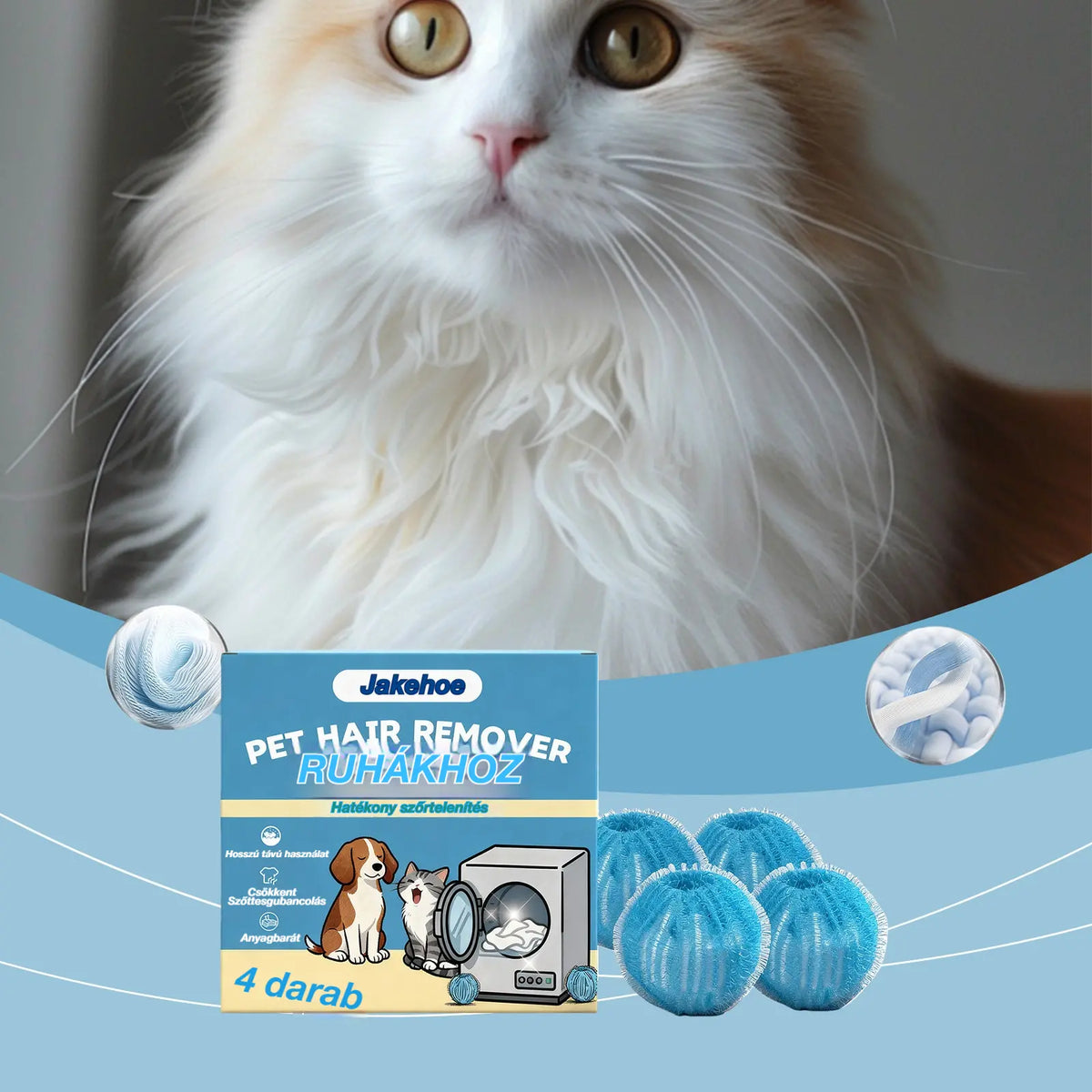 ✨🐾Újrafelhasználható mosólabdák házi kedvencek szőrtelenítésére