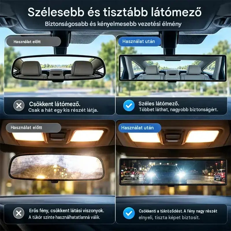 Univerzális panoráma belső visszapillantó tükör autóba, klipsszel