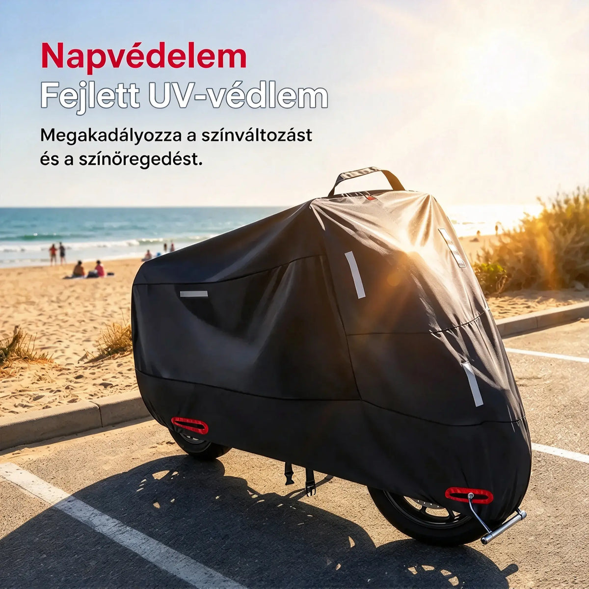 🏍️ Ma 50% kedvezmény! Univerzális motorkerékpár-takaróponyva | Vízálló, tartós és UV-álló | A legtöbb motorkerékpárhoz megfelelő | Biztonsági nyílásokkal és megerősített varrásokkal | Ideális kültéri használatra 🌧️☀️
