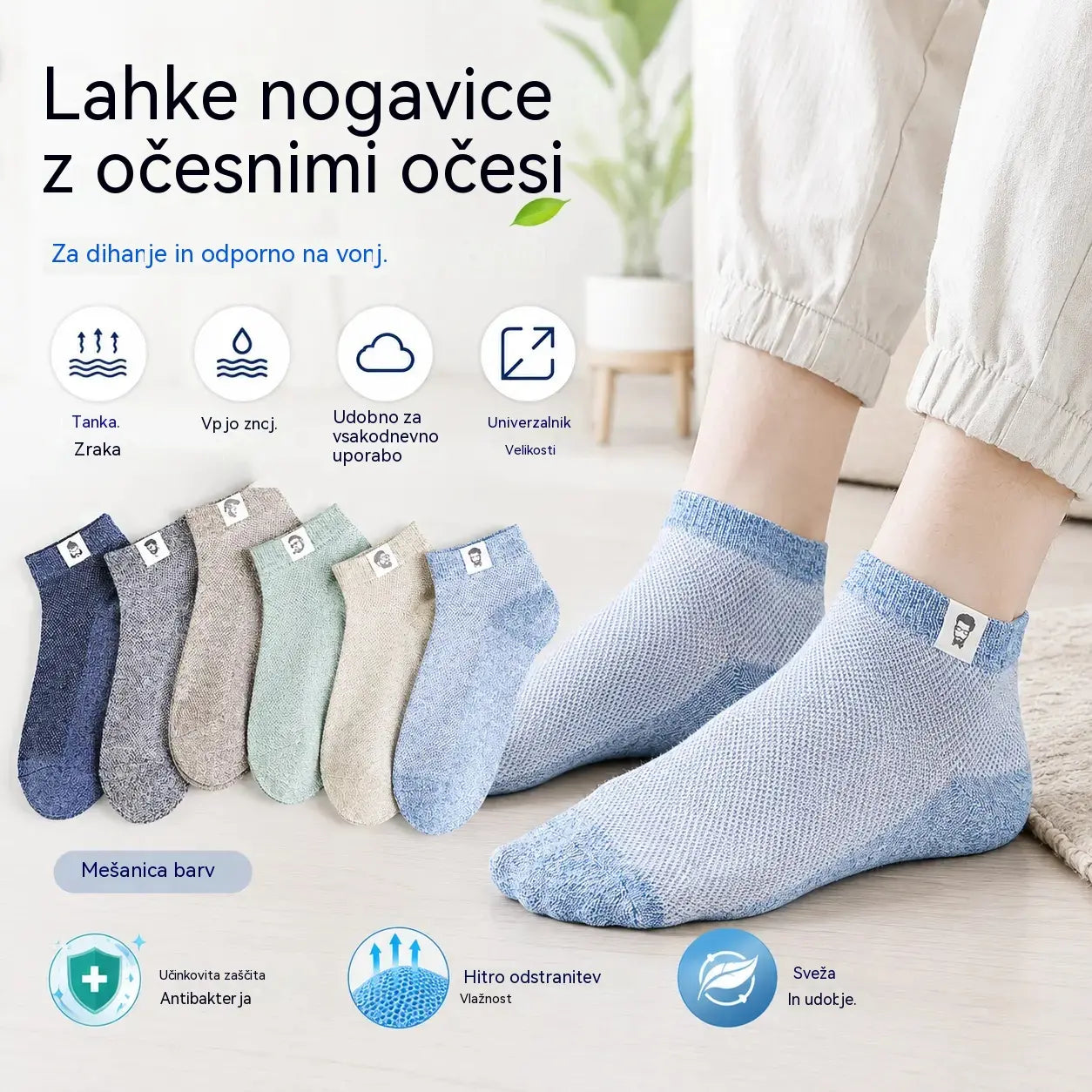 10 parov za 21 EUR🔥⚡🧦Moške zračne antibakterijske nogavice, odporne na vonjave