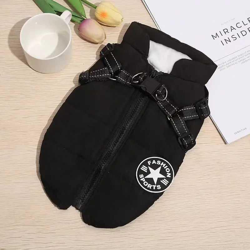 🐱🐶❄️Meleg téli kabát kutyáknak és macskáknak – Vízálló kivitel fényvisszaverő elemekkel és beépített hámrésszel. S-től 5XL-es méretig – minden fajtához megfelelő! ✨