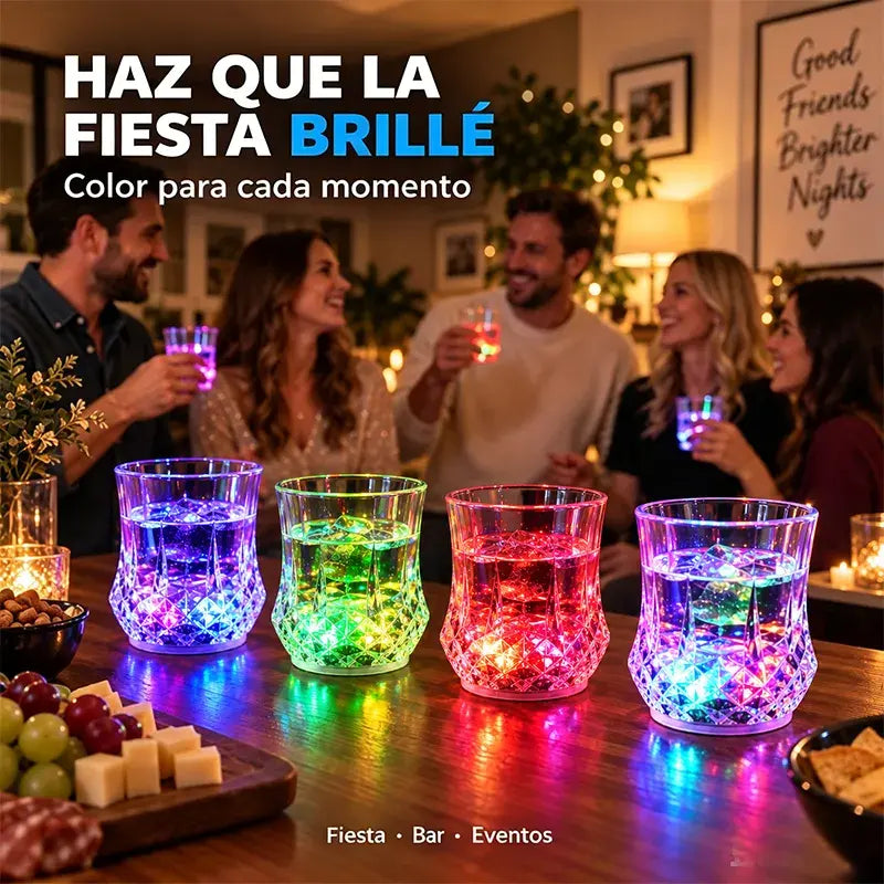 ✨💎Kristálypoharak szett folyadékkal aktiválható LED fénnyel🥂