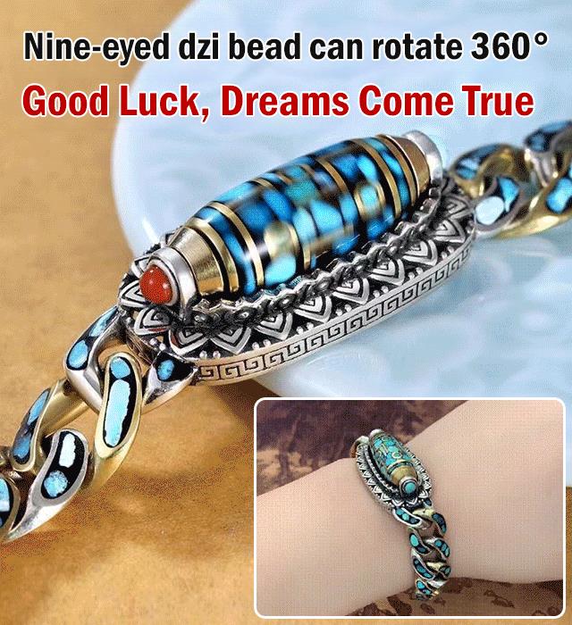 【Kupite 1, dobijete 1 besplatno】 Retro tirkizna mantra perla od 925 sterling srebra sa šest znamenki