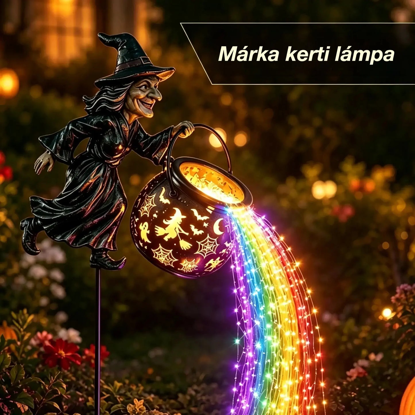 🧙♀️🎃 Boszorkányüst Kerti Lámpa LED Fénnyel – Lenyűgöző Kültéri Dekorációk 🔮✨