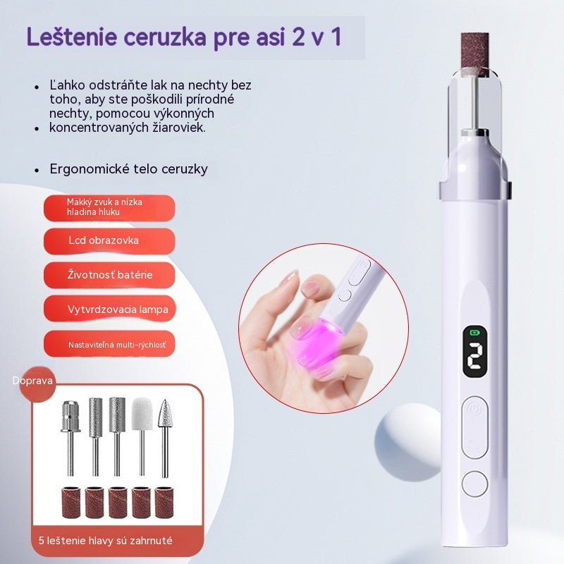 đ
ElektrickĂ˝ pilnĂk na nehty 2 v 1 s LED lampou (suĹĄĂcĂ lampa + 5 leĹĄtĂcĂch hlavic)