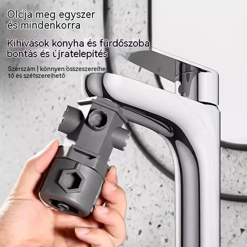 🔧Univerzális szerszám konyhai és fürdőszobai csaptelepek szeleptűinek szétszereléséhez