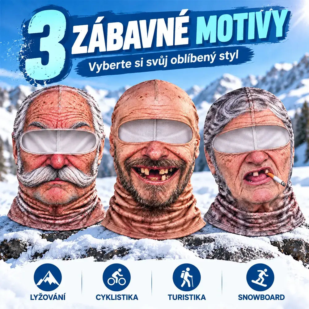 🔥😎 Vidám, 3D-s, meleg arcmaszk téli szabadtéri sportokhoz