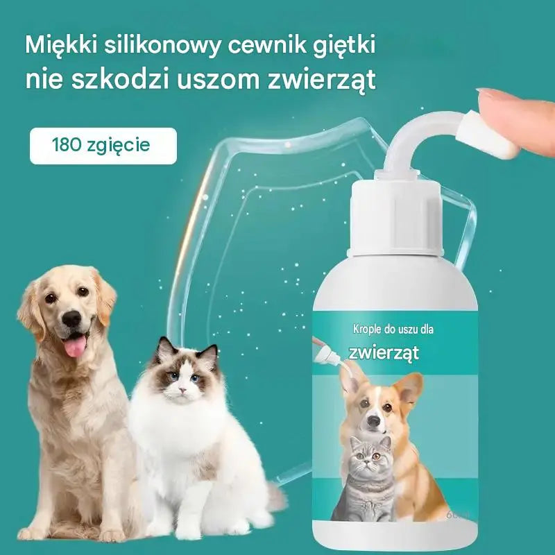 【Kup 1, a 1 dostaniesz gratis】 🐱🐶 Delikatne krople do czyszczenia uszu dla zwierząt — pożegnaj się z chorobami uszu zewnętrznych