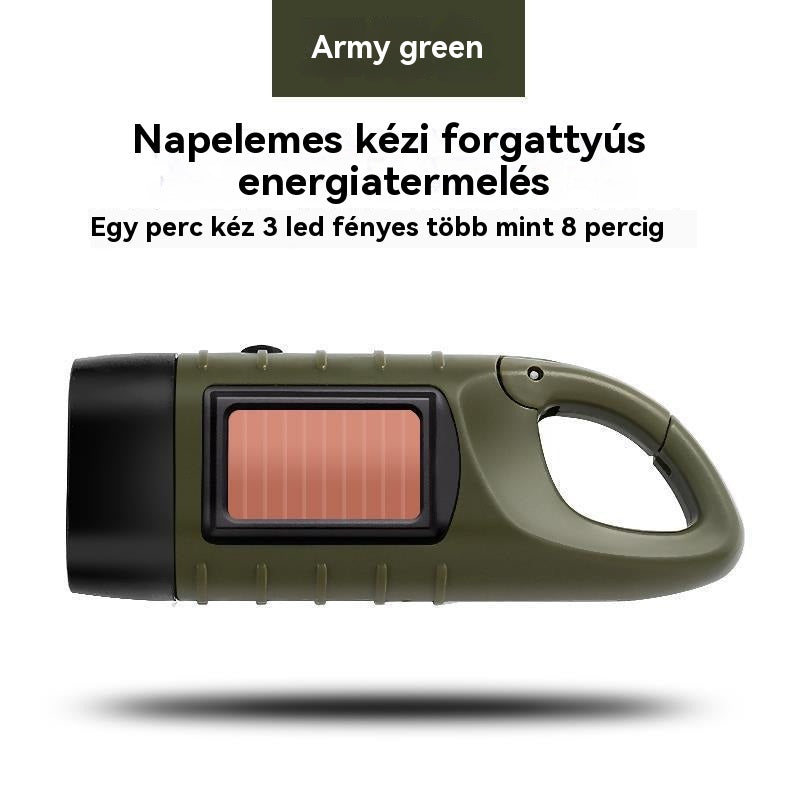 ⚡🔦 Napelemes zseblámpa kézi töltéssel – erős fény és energia bárhol, bármikor!