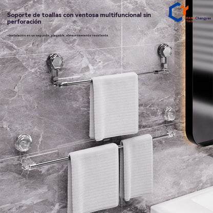 🚿✨🔥Ζεστή πώληση σε χαμηλή τιμή🔥 Ρυθμιζόμενη μπάρα πετσέτας με βεντούζα: Δεν απαιτείται τρύπημα, δεν φθαρεί και προσφέρει άνετη λαβή.