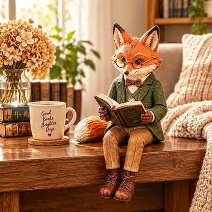 🦊🎄✨Gyanta rókafigura - karácsonyi asztaldísz