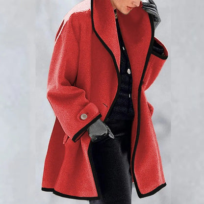 🎀【S-5XL】Őszi és téli női egyszínű gyapjúkabát