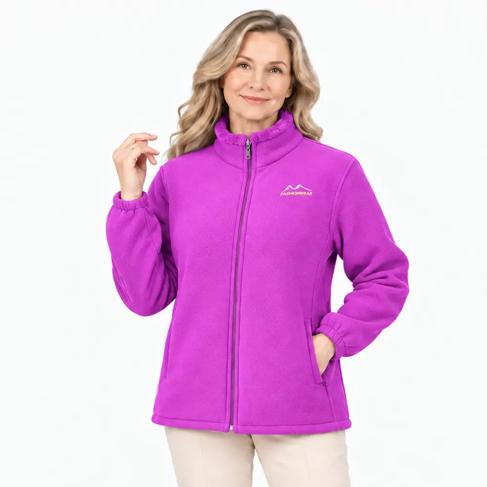 🧥【XL–5XL】Dámská bunda z hrubého fleecu – teplá a pohodlná na podzim i zimu!