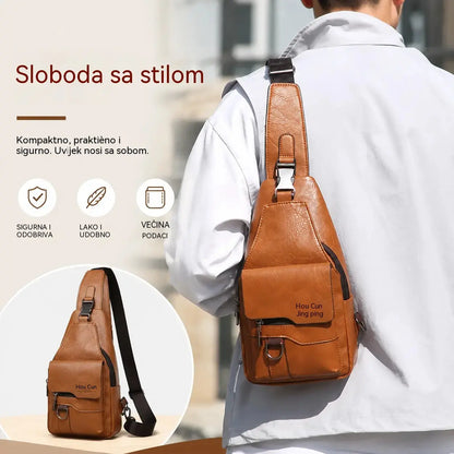 🎒 Vodootporna torba za rame od prave kože u retro stilu: neophodan predmet za svakodnevno putovanje na posao.