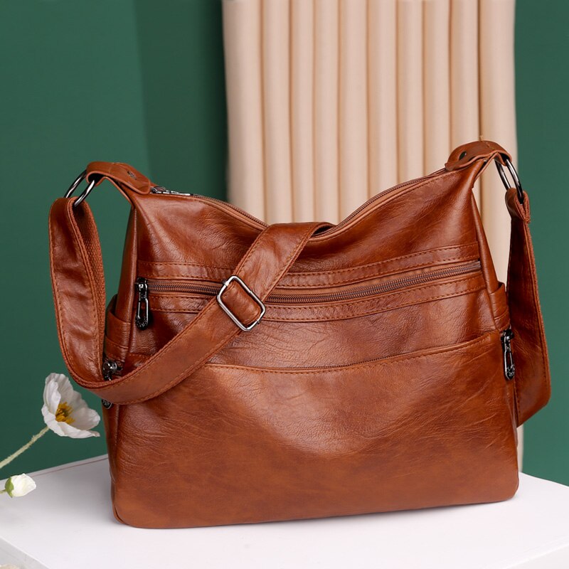 👜👍Νέα γυναικεία μαλακή δερμάτινη τσάντα ώμου / διαγώνια τσάντα,Ανθεκτική στις γρατζουνιές, ανθεκτική στη φθορά, αδιάβροχη και ανθεκτική