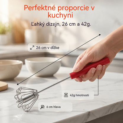 🥳Kúpte 1, získajte 1 zadarmo🥳💞Predaných viac ako 50 000 kusov!🥚💪 50% zľava! Poloautomatická manuálna metlička na vajcia: stlačte a roztočte – nie je potrebná elektrina. Vyšľahá vajcia a šľahačku za pár sekúnd. Šetrná k vašim zápästiam! ✨🧁
