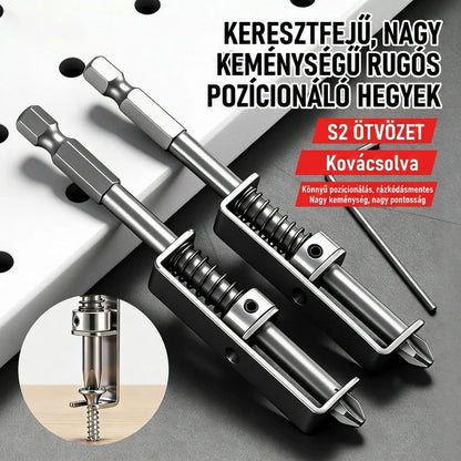 【6 darab】Extra kemény acélrugós Phillips fejű bitek, erős mágnesek a csúszásgátlóért, könnyen kezelhető.