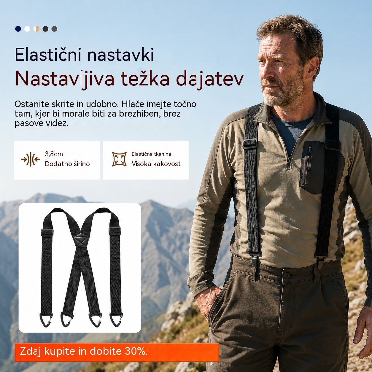 📢📢50% POPUST! 🧷Moški stezniki s prekrižanim hrbtom in sponkami🧷