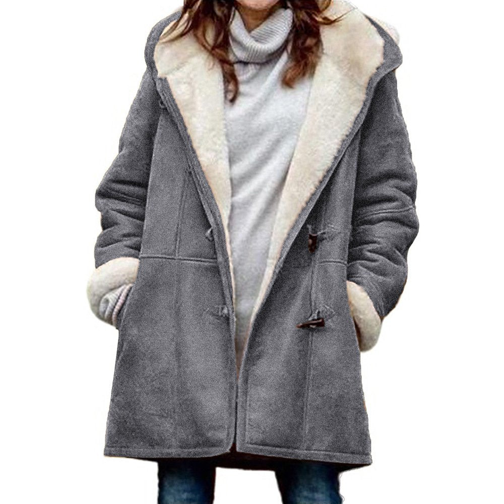 🥼🐏💖【Új téli kollekció – 50% kedvezmény】【S–5XL】2026-ös stílusos és meleg női velúr dzseki gyapjúbéléssel – lezser téli kabát