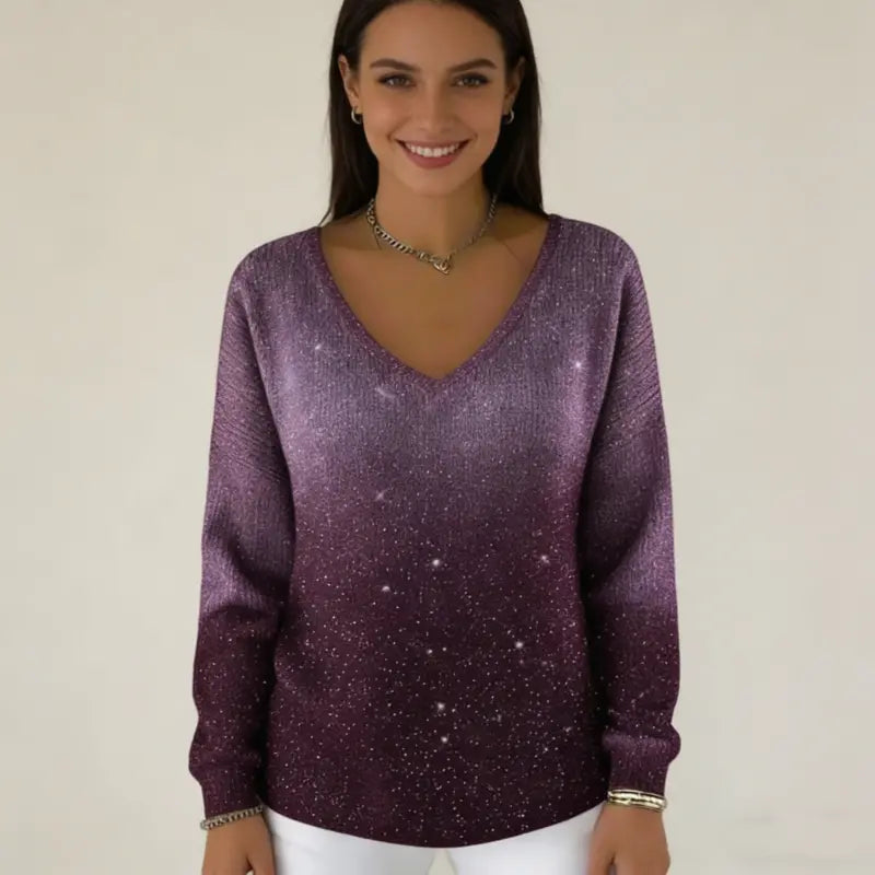 👚👚Új női pulóver hosszú ujjal és V-nyakkal