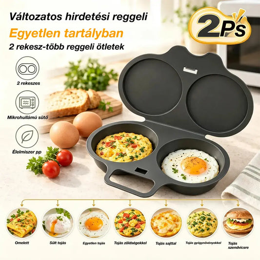 🎁2 darab 7900  Ft💥Mikrohullámú tojásfőző: dupla üregű, tapadásmentes és könnyen tisztítható.🏠