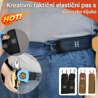 🔥 Nastavljiv in udoben pas z elastično univerzalno zaponko na ježka.