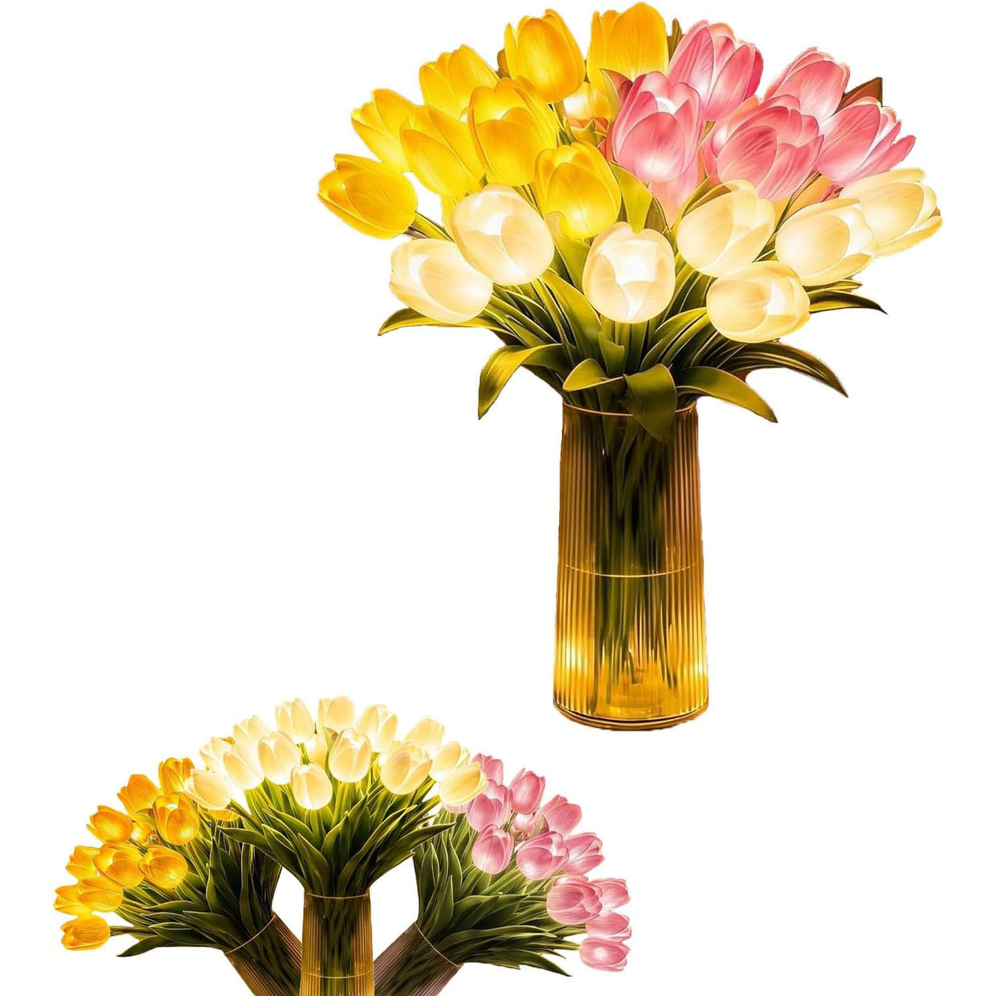 🌷🌷Egy 15 tulipánból álló csokor éjszakai fénynek