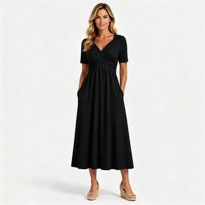 🔥🔥👗【S-3XL】Modern, lezser, középhosszú ruha tiszta színekben, 2026-tól.