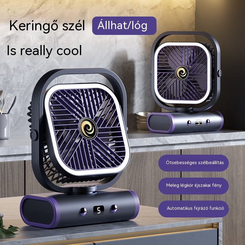 💨 Új, multifunkcionális, csendes ventilátor: fénymegvilágítással és ötféle szélsebesség-beállítással💡