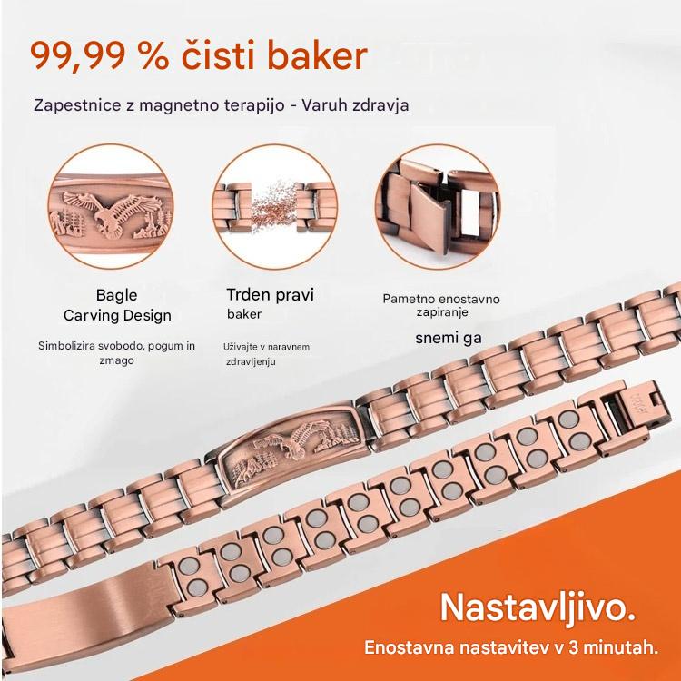 🔥【Zapestnica + ogrlica】Moška magnetna zapestnica z vzorcem orla