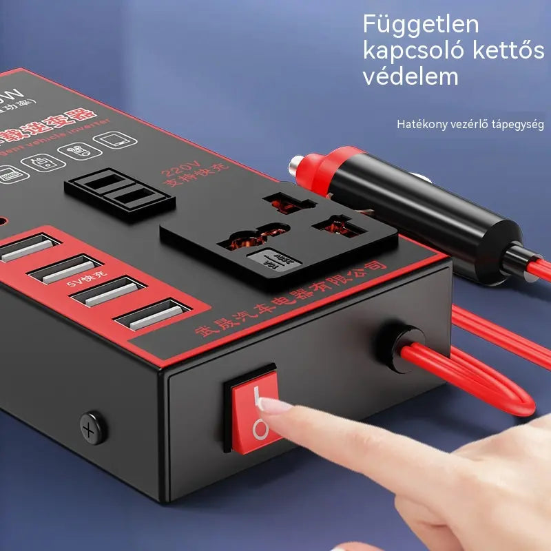 🚗🔋 Egy darab 9200 Ft ⚡️Új autós töltő transzformátor, 12V/24V-ról 220V-ra, nagy teljesítményű, univerzális