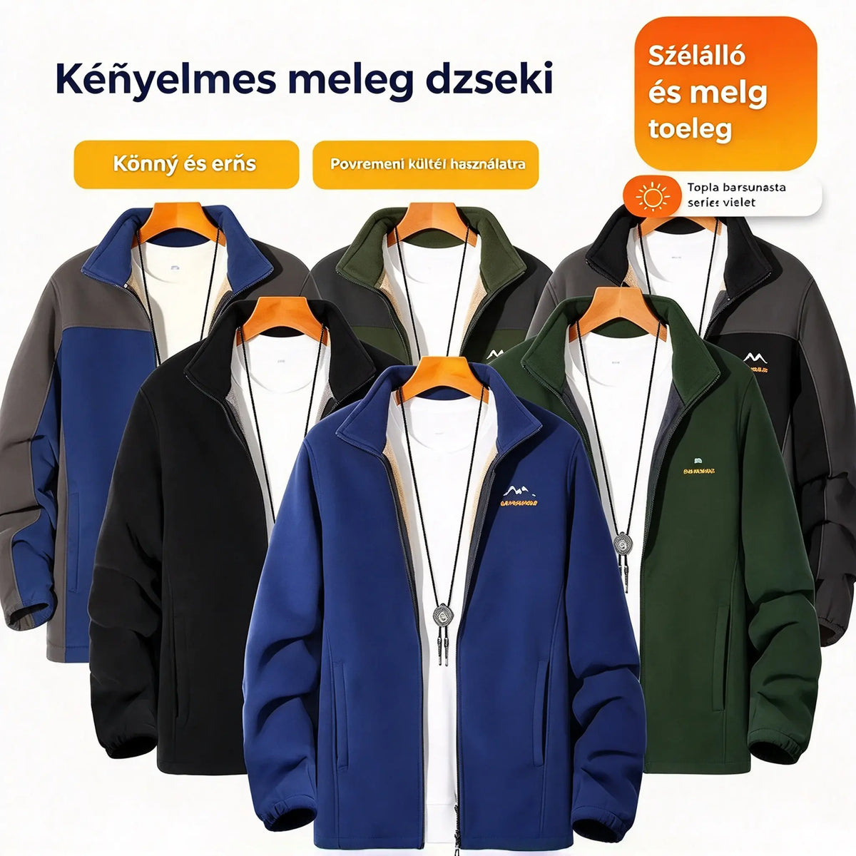 🔥🔥【XL-5XL】Férfi Shaker dzseki – Vastag, bélelt, szélálló, meleg téli felsőruházat
