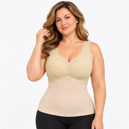 ✨【Dva za 25 evrov】Žensko oblikovalno perilo z vezalkami (z vgrajenimi vložki za modrček); na voljo večje velikosti, splošči trebuh, udobno za nošenje 🥰